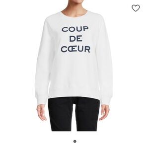 Zadig & Voltaire White and Navy Crew Neck Sweater